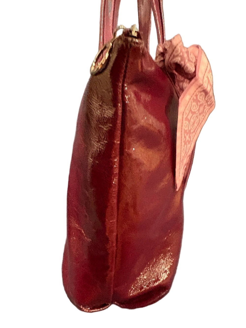 Coach Poppy Patent Leather Tote Bag Style 13836 Purple Pink Gold Hardware - Picture 4 of 16
